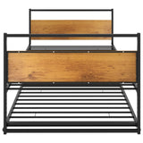 Pull-Out Bed Frame Without Mattress Black Metal 90X200 Cm