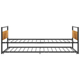 Pull-Out Bed Frame Without Mattress Black Metal 90X200 Cm