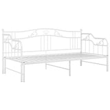 Pull-out Sofa Bed Frame without Mattress White Metal 90x200 cm