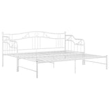 Pull-out Sofa Bed Frame without Mattress White Metal 90x200 cm