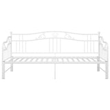 Pull-out Sofa Bed Frame without Mattress White Metal 90x200 cm
