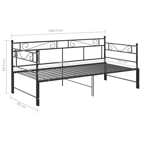 Pull-Out Sofa Bed Frame Without Mattress Metal 90X200 Cm