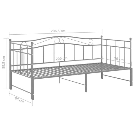 Pull-Out Sofa Bed Frame Without Mattress Metal 90X200 Cm