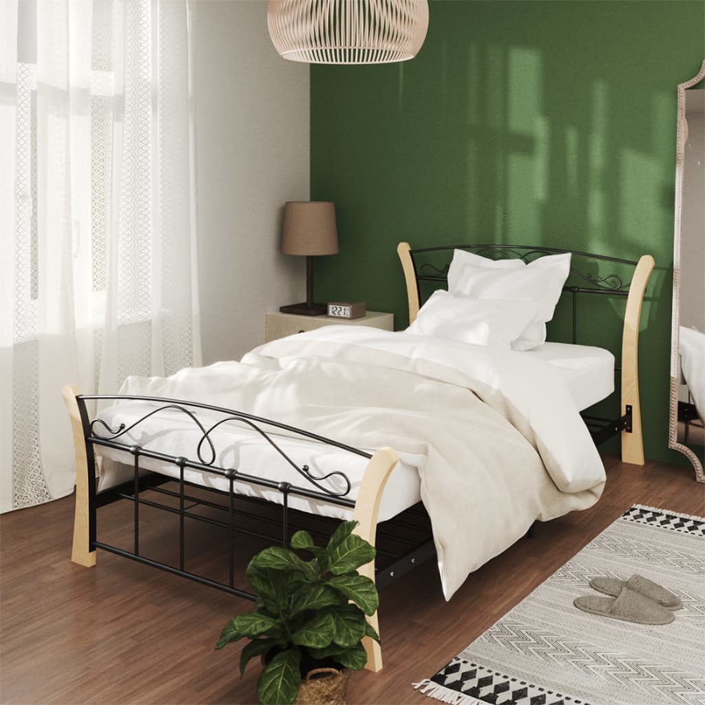 Bed Frame Without Mattress Black Metal
