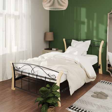 Bed Frame Without Mattress Black Metal