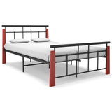Bed Frame Without Mattress Metal And Solid Oak Wood