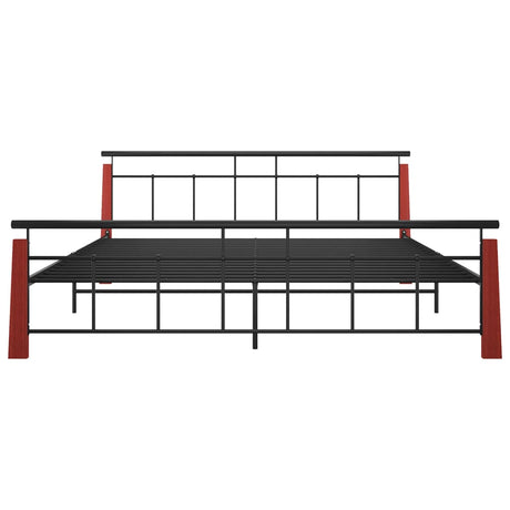 Bed Frame Without Mattress Metal And Solid Oak Wood