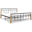 Bed Frame Without Mattress Metal And Solid Oak Wood