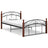 Bed Frame Without Mattress Black Metal&Solid Oak Wood