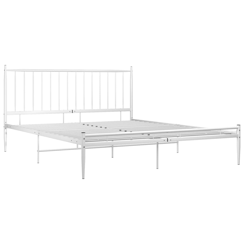 Bed Frame without Mattress White Metal 200x200 cm