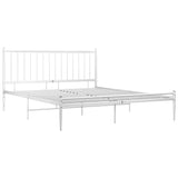 Bed Frame without Mattress White Metal 200x200 cm