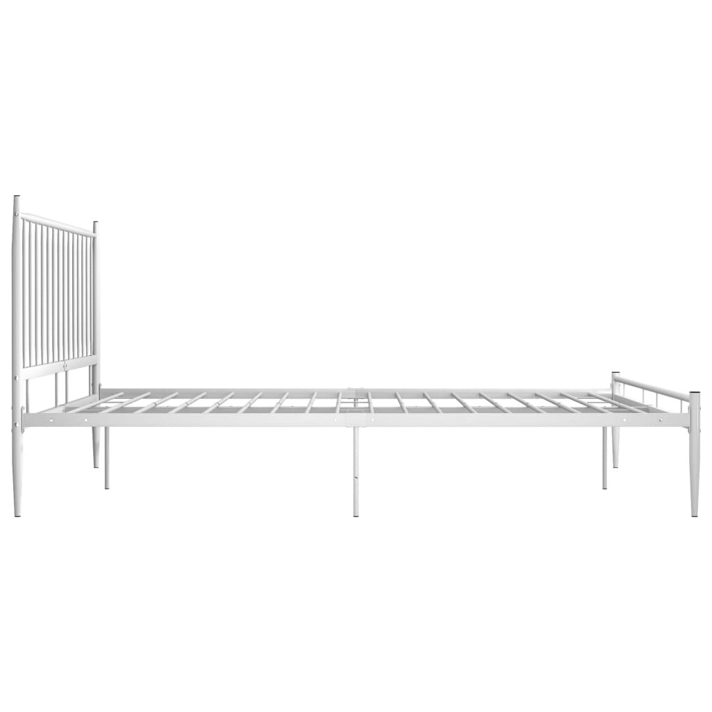 Bed Frame without Mattress White Metal 200x200 cm