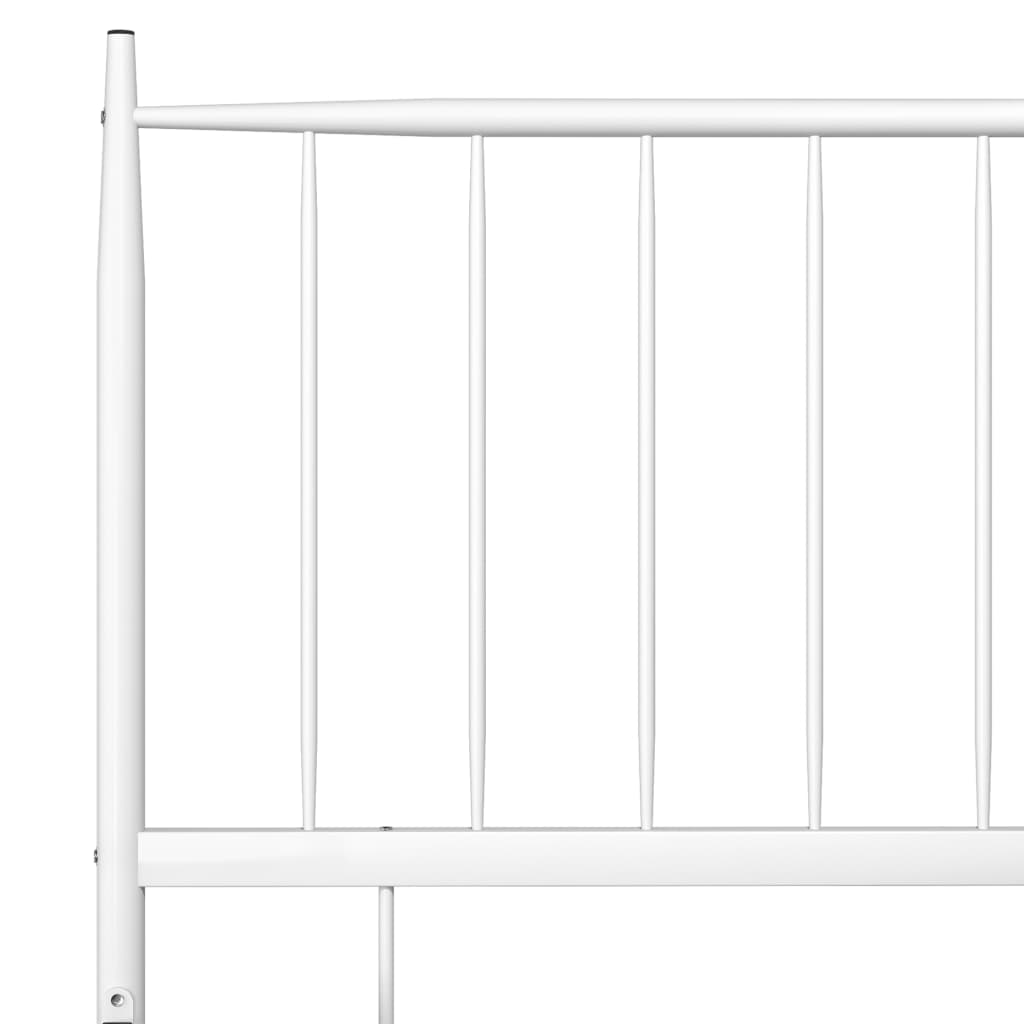 Bed Frame without Mattress White Metal 200x200 cm