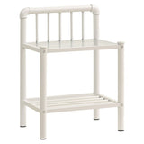 Bedside Cabinet White&Transparent 45X34.5X62.5 Cm Metal & Glass