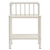 Bedside Cabinet White&Transparent 45X34.5X62.5 Cm Metal & Glass
