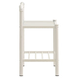 Bedside Cabinet White&Transparent 45X34.5X62.5 Cm Metal & Glass