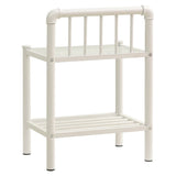 Bedside Cabinet White&Transparent 45X34.5X62.5 Cm Metal & Glass