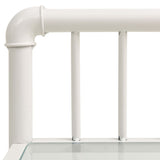 Bedside Cabinet White&Transparent 45X34.5X62.5 Cm Metal & Glass