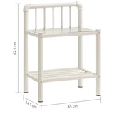 Bedside Cabinet White&Transparent 45X34.5X62.5 Cm Metal & Glass