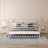 Bedside Cabinet White&Transparent 45X34.5X62.5 Cm Metal & Glass