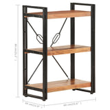 3-Tier Bookcase 60X30X Solid Acacia Wood