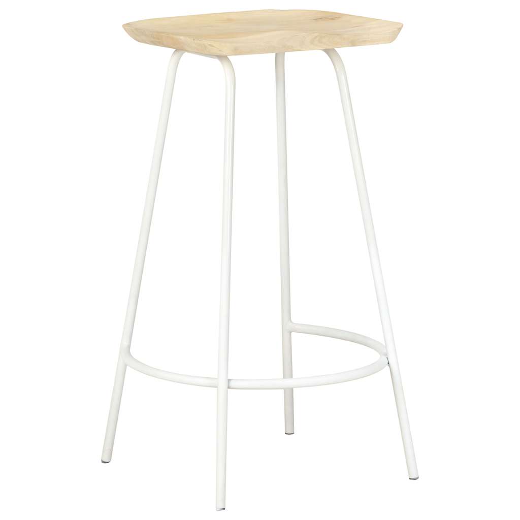 Bar Stools 2 Pcs Solid Mango Wood