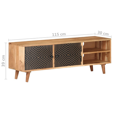 Tv Cabinet 115X30X39 Cm Solid Acacia Wood