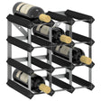Wine Rack For 20 Bottles Black Solid Pine Wood