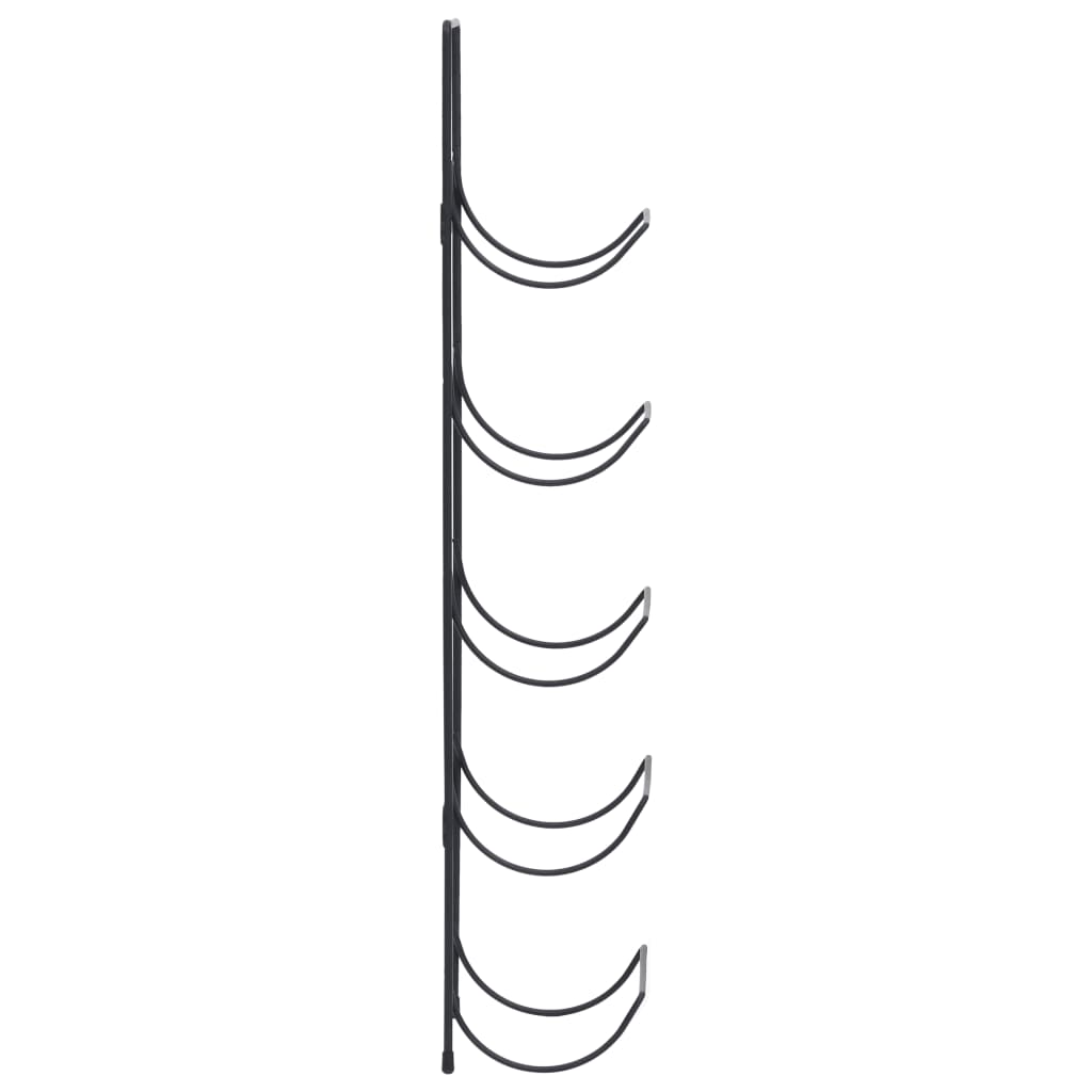 Wall Mounted Wine Rack For 5 Bottles Black Iron