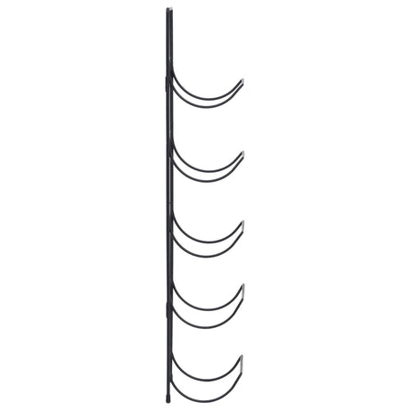 Wall Mounted Wine Rack For 5 Bottles Black Iron