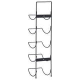 Wall Mounted Wine Rack For 5 Bottles Black Iron