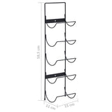 Wall Mounted Wine Rack For 5 Bottles Black Iron