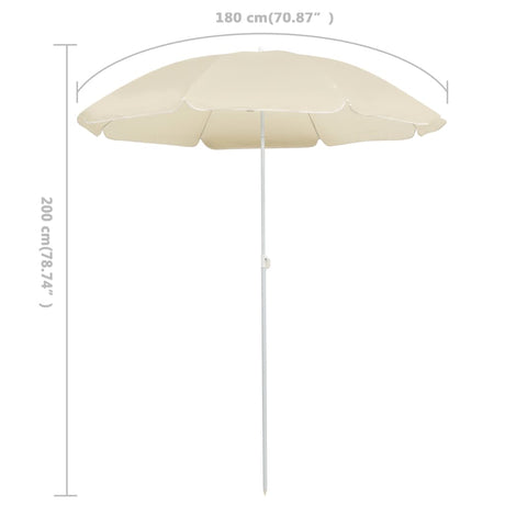 Garden Parasol With Steel Pole 180 Cm