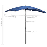 Garden Parasol With Pole 200X130 Cm