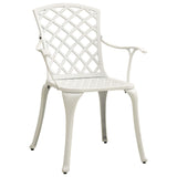 Garden Chairs 2 pcs Cast Aluminium White