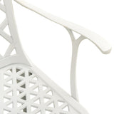 Garden Chairs 2 pcs Cast Aluminium White