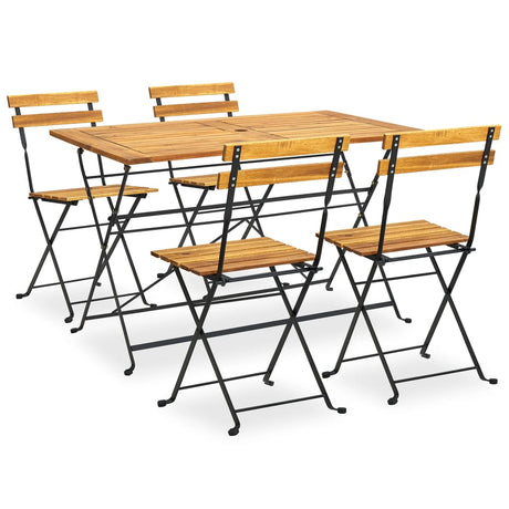 9 Piece Folding Outdoor Dining Set Solid Acacia Wood