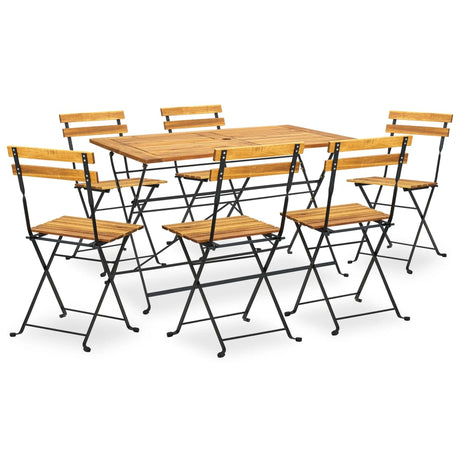 9 Piece Folding Outdoor Dining Set Solid Acacia Wood