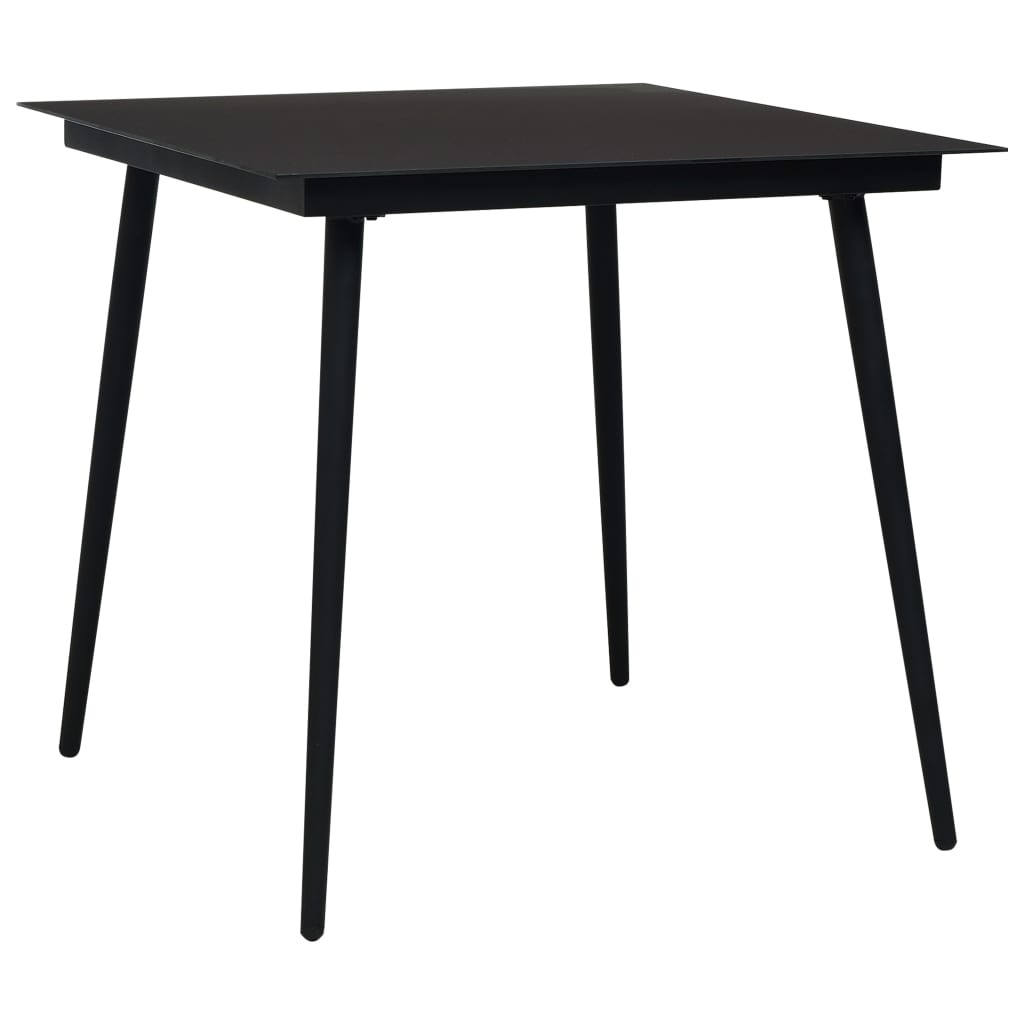 3 Piece Garden Dining Set Cotton Rope And Steel Black