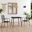 3 Piece Garden Dining Set Cotton Rope And Steel Black
