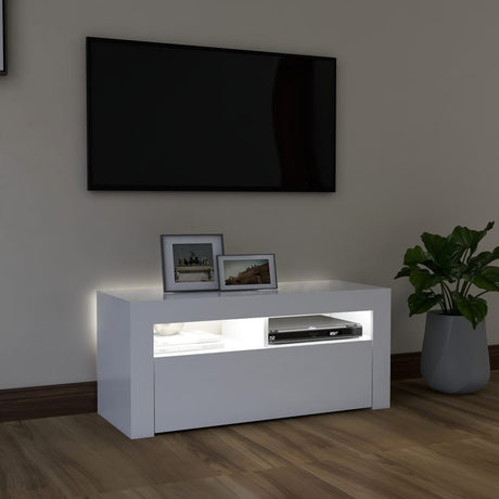 Tv Cabinet With Led Lights 90X35X40 Cm
