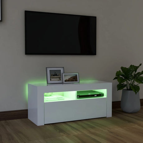 Tv Cabinet With Led Lights 90X35X40 Cm