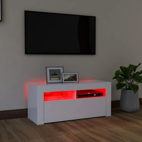 Tv Cabinet With Led Lights 90X35X40 Cm