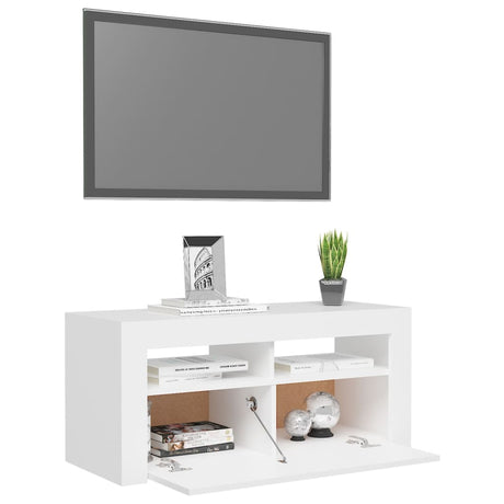 Tv Cabinet With Led Lights 90X35X40 Cm
