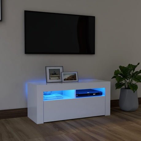 Tv Cabinet With Led Lights 90X35X40 Cm