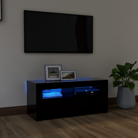 Tv Cabinet With Led Lights 90X35X40 Cm