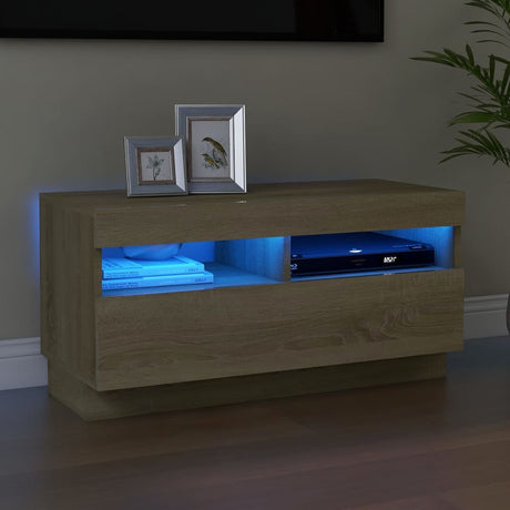Tv Cabinet With Led Lights 80X35X40 Cm