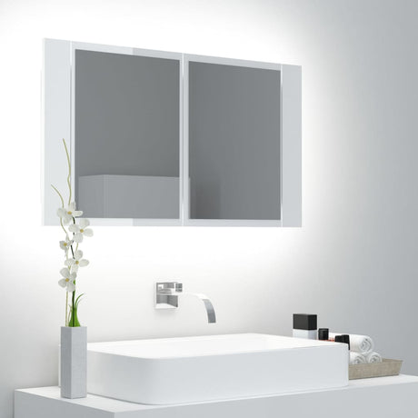 Led Bathroom Mirror Cabinet 80X12X45 Cm Acrylic