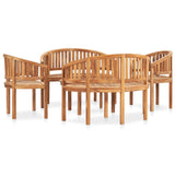 3 Piece Banana Garden Lounge Set Solid Teak Wood