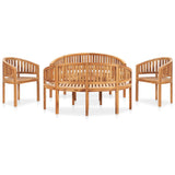 3 Piece Banana Garden Lounge Set Solid Teak Wood